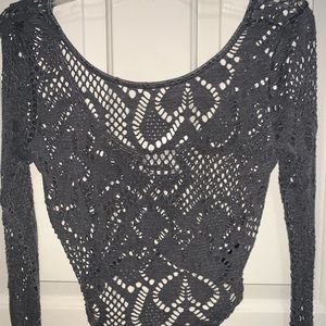 Detailed fishnet crop top